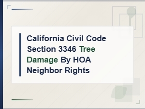 California Civil Code Section 3346: Hoa Neighbor Tree Damage Rights and Remedies