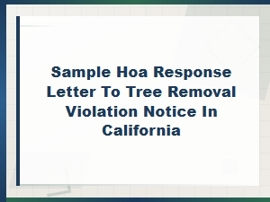 Hoa Response Letter for Tree Removal Violations in Ca