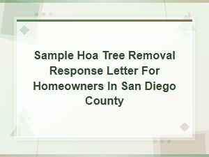 Hoa Tree Removal Response Letter for San Diego Homeowners
